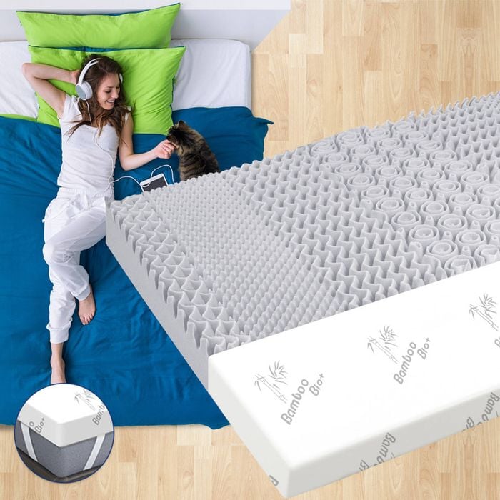 STARRY EUCALYPT 7-Zone Memory Foam Mattress Topper Graphite Queen 8cm