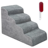 Non-Slip 4 Tiers Dog Ramp Foam Stairs with Removable Zippered Cover
