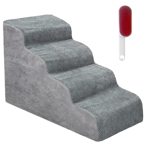 Non-Slip 4 Tiers Dog Ramp Foam Stairs with Removable Zippered Cover