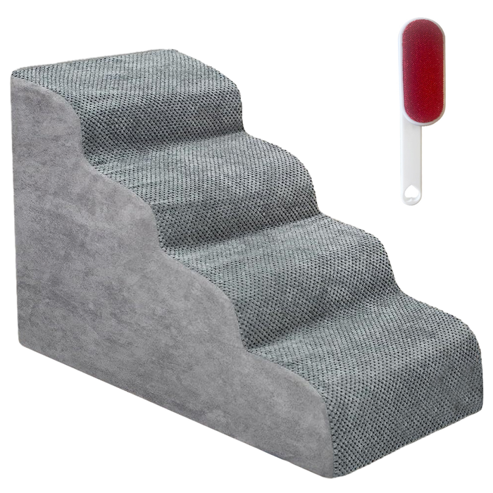 Non-Slip 4 Tiers Dog Ramp Foam Stairs with Removable Zippered Cover