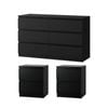 Oikiture 6 Chest of Drawers and 2 Bedside Tables Cabinet Set