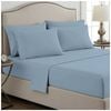 Grosvenor House 400TC Plain Dyed Bamboo Cotton Bed Sheet Sets Queen Sky Blue