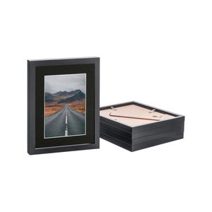 Nicola Spring Photo Frames with 5" x 7" Mount - 8" x 10" - Black - Pack of 5