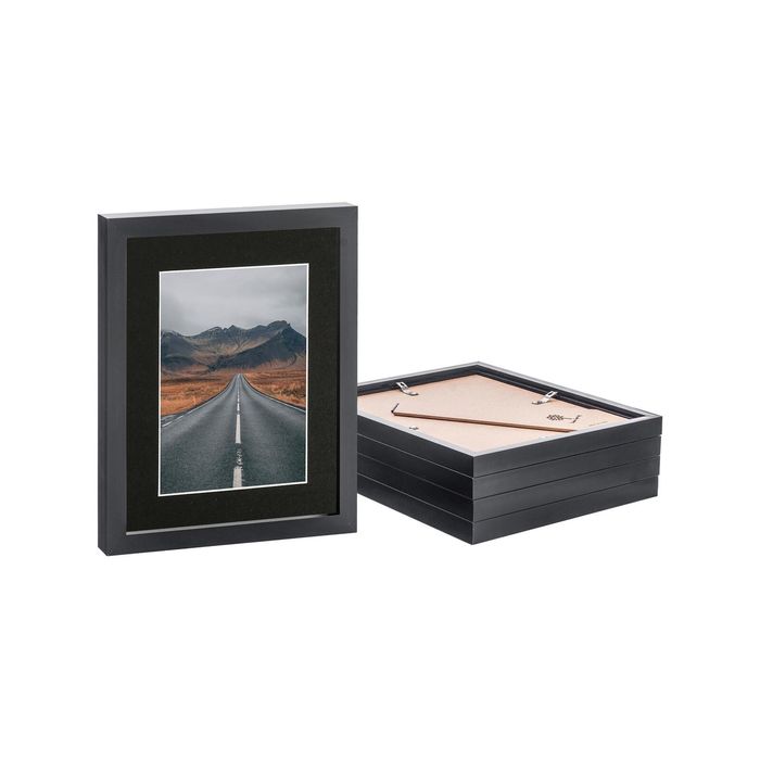 Nicola Spring Photo Frames with 5" x 7" Mount - 8" x 10" - Black - Pack of 5
