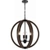 Telbix Vestal Modern Pendant Hanging Lamp Light Metal Wood Black Walnut Matte Wood Tones