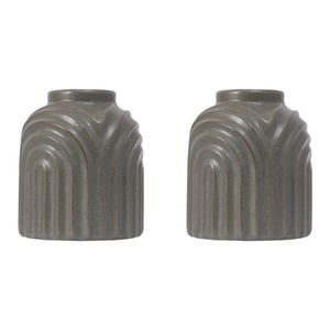 2PK Splosh Amber Garden Small Ceramic Vase Home Decor 12x15cm - Green