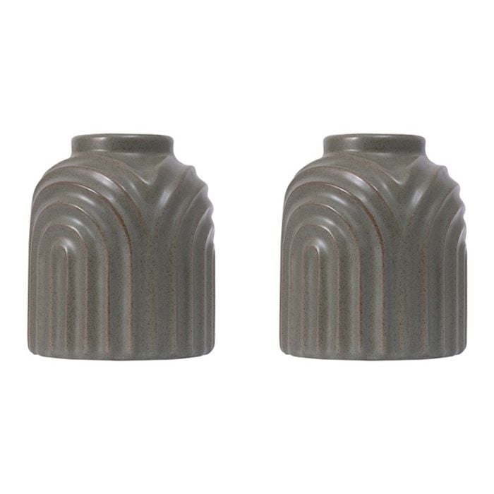 2PK Splosh Amber Garden Small Ceramic Vase Home Decor 12x15cm - Green