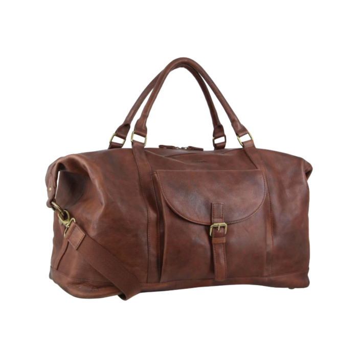 Pierre Cardin Mens Leather Business Overnight Bag Luggage Duffle Weekend Travel  Chocolate