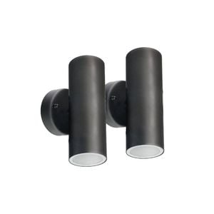 Brilliant Black Coolum Project Modern Wall Light LED - Twin Pack