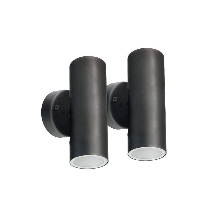 Brilliant Black Coolum Project Modern Wall Light LED - Twin Pack