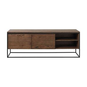 Modern Furniture RIVOLI TV Entertainment Unit 155cm -  Smoked Oak / Black