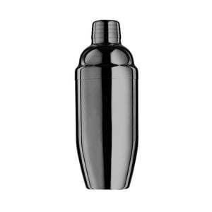 Final Touch Insulated Double Wall Chrome Cocktail Shaker Black