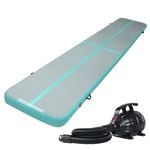 Everfit GoFun 5X1M Inflatable Air Track Mat Pump Tumbling Floor Gymnastics Green