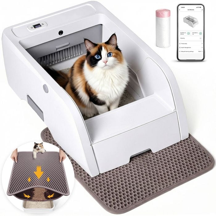 Advwin Automatic Self Cleaning Cat Litter Box With Litter Mat