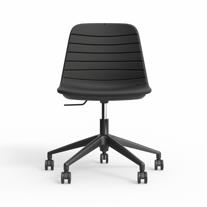 OLG Office Sofia Gas Lift Chair Casters Black Frame & Black PU Leatherette