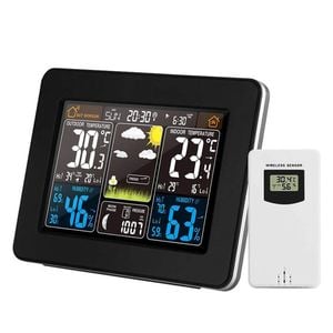 Catzon Lcd Display Alarm Clock Weather Station With Wireless Outdoor Thermometer