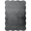 MaxFind 140 x 200cm Scalloped Charcoal Washable Rug