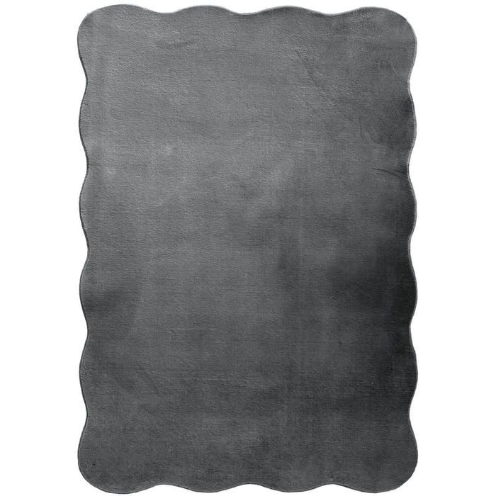 MaxFind 140 x 200cm Scalloped Charcoal Washable Rug