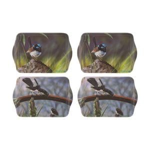 2x 2pc Ashdene Aus Small Birds Scatter Tray Set Serveware Wren/wagtail