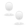 SOGA 2X 26cm White Oval Smart LED Makeup Bedroom Table Vanity Mirror Tricolor Adjustable Light