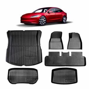 NEW Tesla Model 3 Highland 2023-Onwards All-Weather Front Trunk Rear Boot Rear Well Toolbox Floor Mats