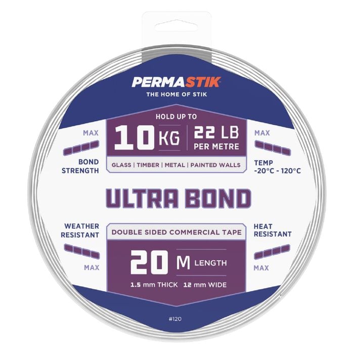 Permastik 20m x 12mm Ultra Bond Mounting Tape