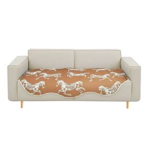 SOGA Four-Seater Orange Horse Print 90x260cm Throw Blanket Sofa Cover
