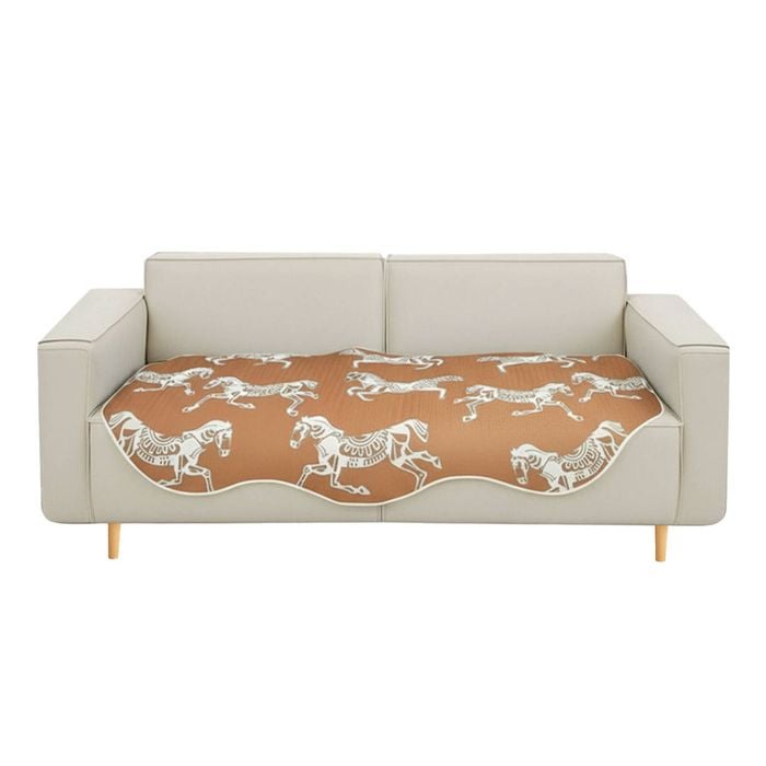 SOGA Four-Seater Orange Horse Print 90x260cm Throw Blanket Sofa Cover