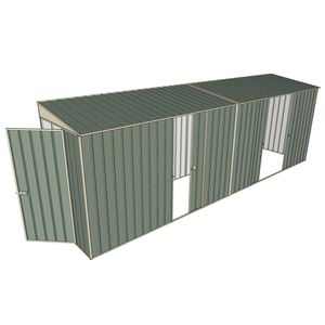 Build-A-Shed 1.2 x 6.0 x 2.0m Skillion Single with Double Sliding Side Doors Shed - Green