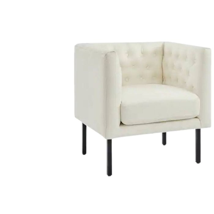 Tufted Club Chair - White