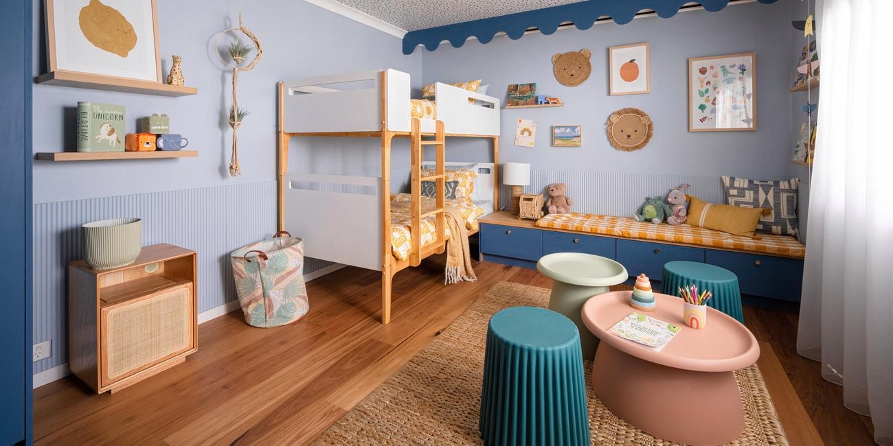 after shot of house transformation into kids bedroom 