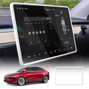 Screen Protector Frame for Tesla Model Y Juniper 2025-Onwards Protection Silicone Cover White