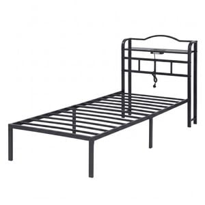 Artiss Bed Frame Single Size With Charging Station Wave