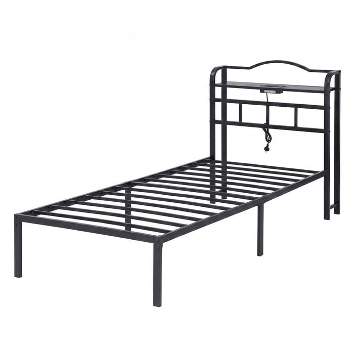 Artiss Bed Frame Single Size With Charging Station Wave