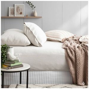 Renee Taylor Comfort T’s Organic Jersey Fitted & Pillowcase Ecru King Single