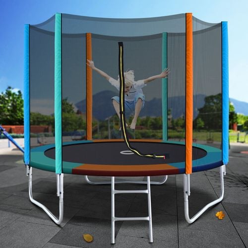 Everfit 8FT Trampoline for Kids w Ladder Enclosure Safety Net Pad Gift Round Bunnings Australia