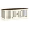 Paws and Willow Open Plan Arctic White with Espresso Top Wooden Dog Crate Hinged Door with Bars