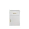 European Cabinetry Slim Oval Brass Porto Bedside Table White