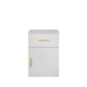 European Cabinetry Slim Oval Brass Porto Bedside Table White