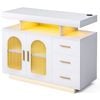 Ufurniture LED Buffet Sideboard Cabinet With Charging Station White