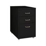Levede 3 Drawer Office Drawers Cabinet Storage Cabinets Steel Rack Home Black