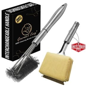 Gourmet Easy  Grill Cleaning Brush  2-in-1 Stainless Steel, BBQ Cleaner Tool