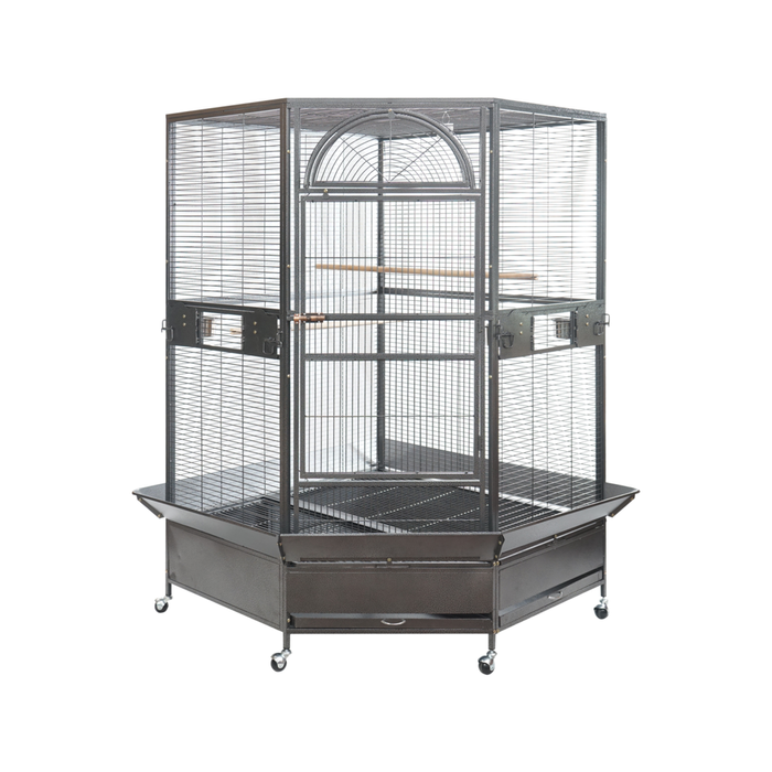 YES4PETS 185cm XXL Corner Bird Cage Pet Parrot Aviary  Perch Castor Wheel