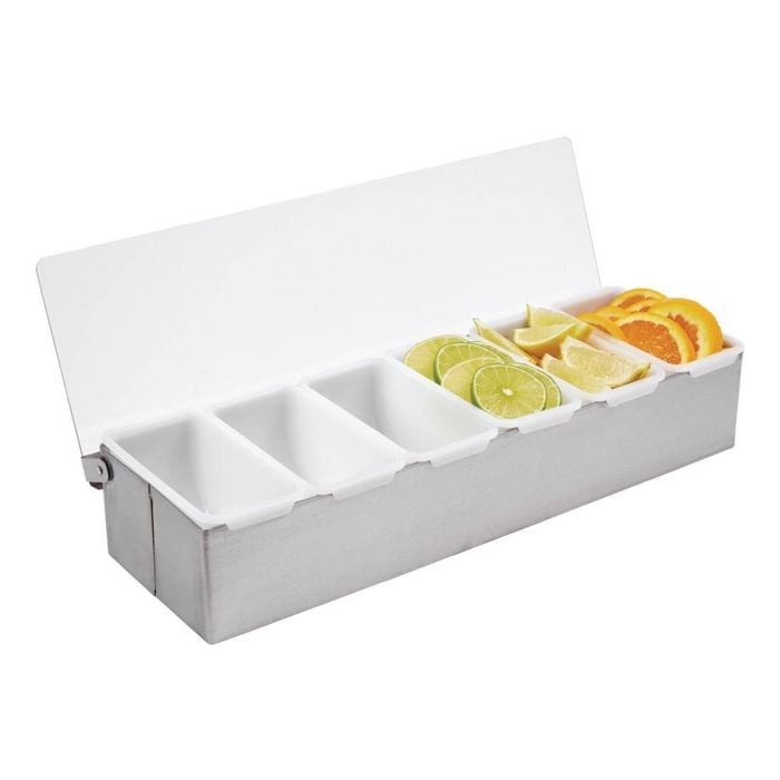 Olympia Condiment Dispenser 6 Compartment Stainless Steel 6 X 1 Pint 76x460x152mm