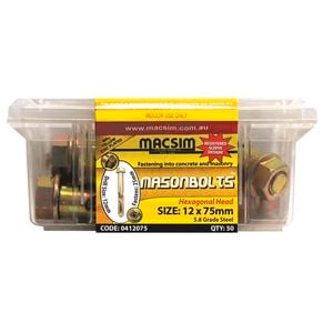 Macsim Fasteners 12 x 75mm Zinc Sleeve Anchor - 50 Pack
