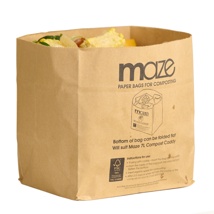 Maze 7L Compostable Paper Bags - 10 Pack