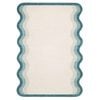 Loopsie-370cm X 270cm-salamanca Tonal Teal And Cream Scalloped Washable Rug