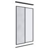 Lugna 2100 x 1200mm Black 1 Mirror 1 Melamine Wardrobe Double Sliding Doors