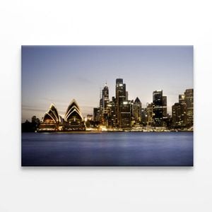 Sydney City with Opera House and Harbour Bridge  Print 100% Australian Made 90 x 60cm  (Stretched)