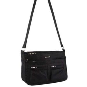 Pierre Cardin Nylon Anti-theft Cross Body Bag Black 30x11x20cm